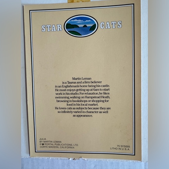 3 Vintage 1980 Martin Leman anthropomorphic cat unframed lithographs.8”x10” - Picture 9 of 16